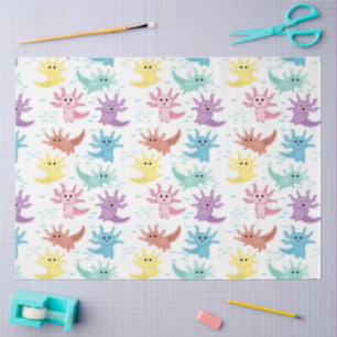 Axolotl Kids Cute Salamander Pattern Tissue Paper