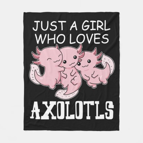 Axolotl Kids Kawaii Axolotl Gift Girls Axolotl Fleece Blanket