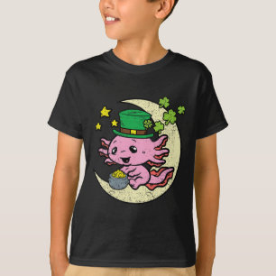 Axolotl Leprechaun Hat St Patricks Day Shamrock Cl T-Shirt