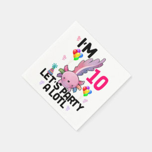 Axolotl Let's Party Alot Amphibious Salamander Napkins