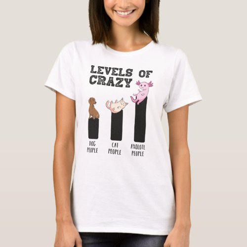 Axolotl Levels of Crazy Funny Animals Gift T_Shirt