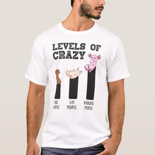 Axolotl Levels of Crazy Funny Animals Gift T_Shirt