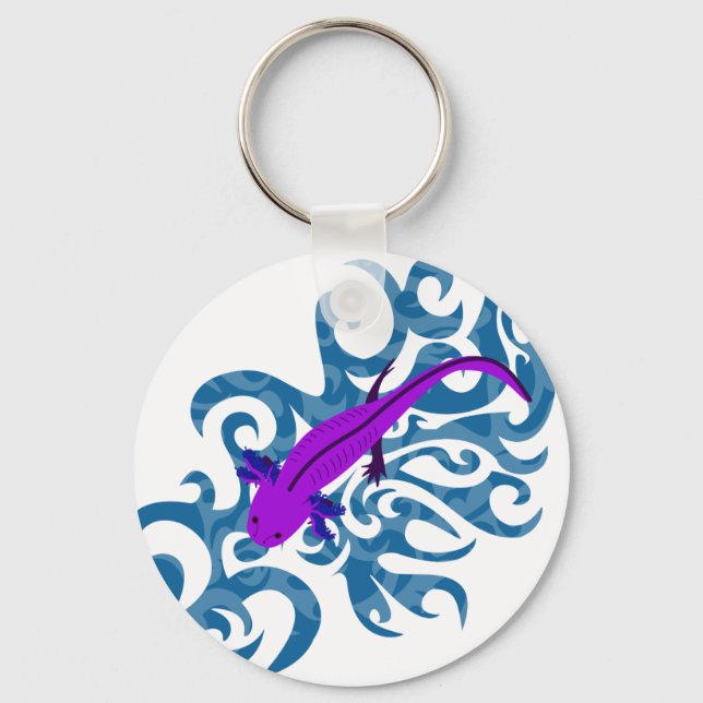 Axolotl Lila in water Keychain (Front)