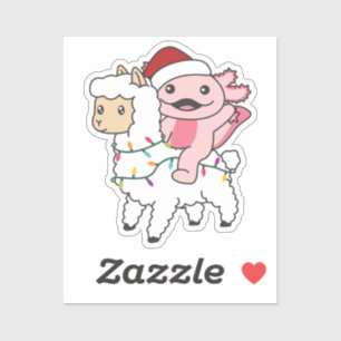 Axolotl Llama Alpaca Christmas Winter Animals Sticker