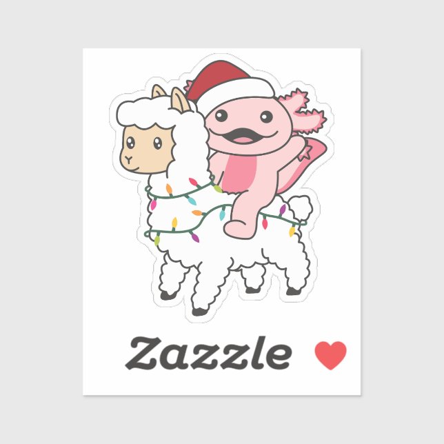 Axolotl Llama Alpaca Christmas Winter Animals Sticker (Sheet)