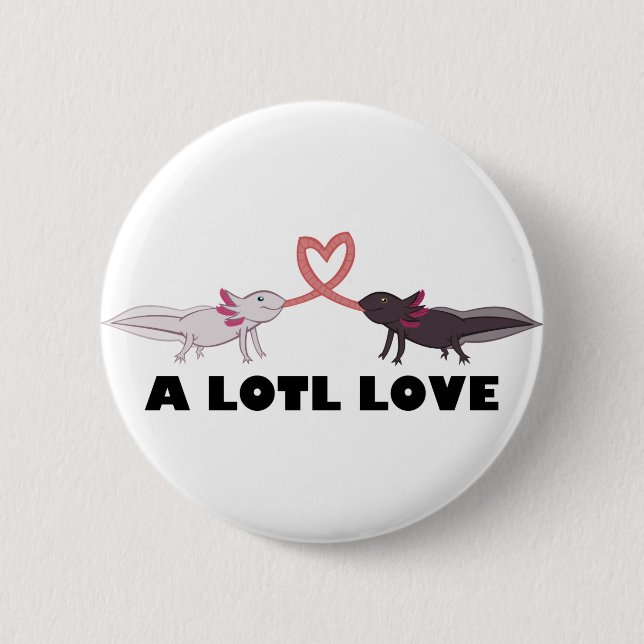axolotl love pinback button (Front)