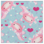 Axolotl Love pink and blue  Fabric