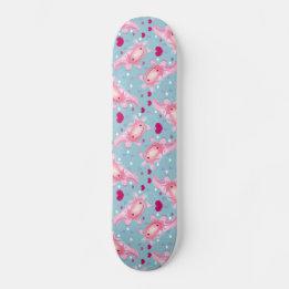 Axolotl Love pink Skateboard