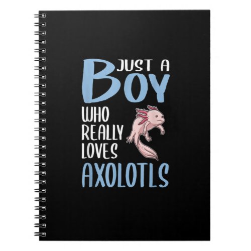 Axolotl Lover Just A Boy Who Loves Axolotls Notebook