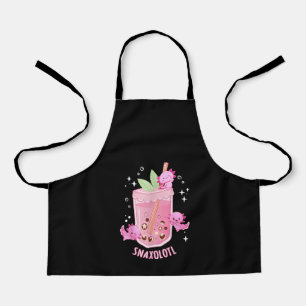 Axolotl Lover Snaxolotl Cute Axolotl Boba Tea Apron