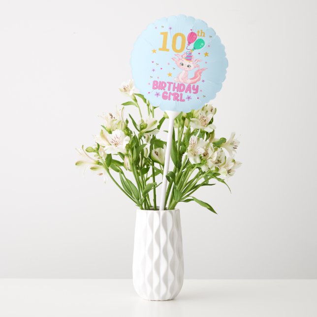 Axolotl Lovers Birthday Girl Salamander Amphibious Balloon (Vase)