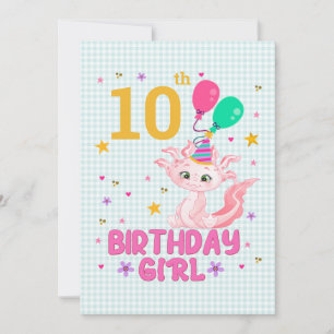 Axolotl Lovers Birthday Girl Salamander Amphibious Invitation