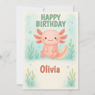 Axolotl lovers Birthday Party Invitation