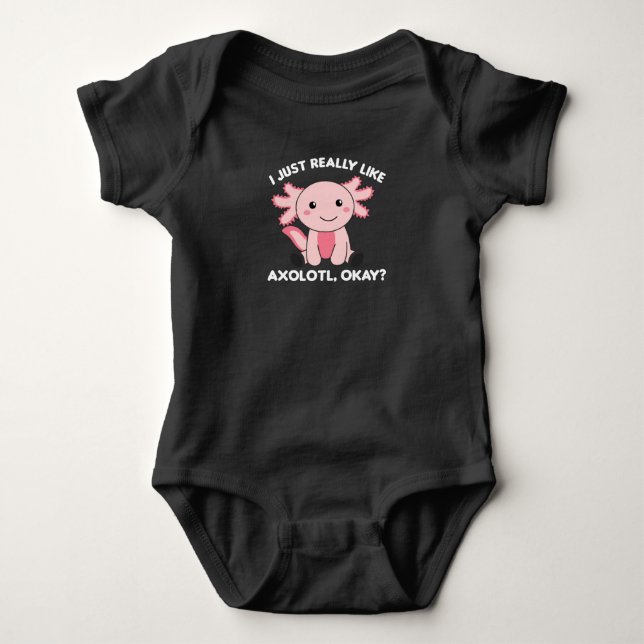 Axolotl Lovers Cute Animals For Kids Pink Baby Bodysuit (Front)