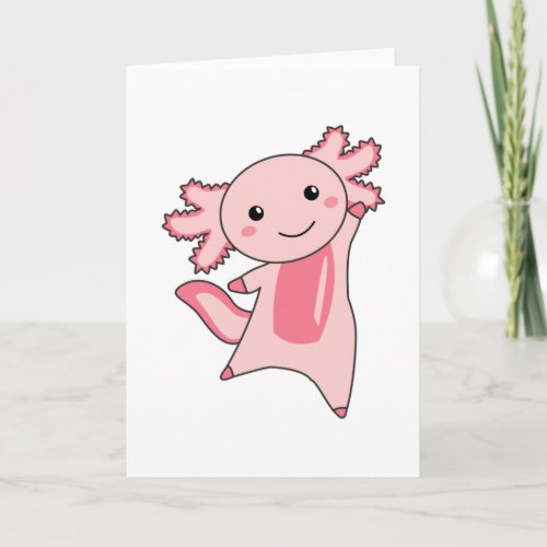 Axolotl Lovers Cute Animals For Kids Pink Card