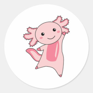 Axolotl Lovers Cute Animals For Kids Pink Classic Round Sticker