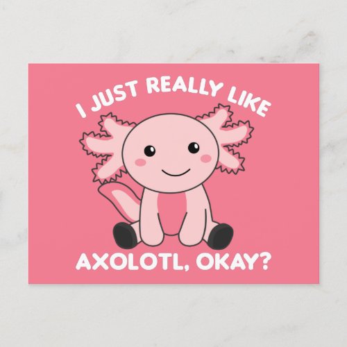 Axolotl Lovers Cute Animals For Kids Pink Postcard