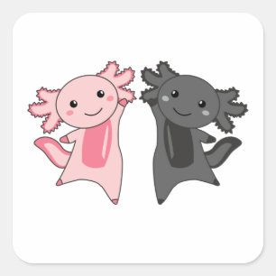 Axolotl Lovers Cute Animals For Kids Pink Square S Square Sticker