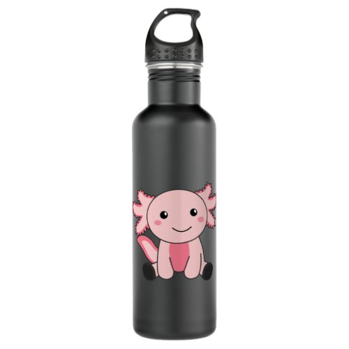 Axolotl Lovers Cute Animals For Kids Pink Stainless Steel Water Bottle