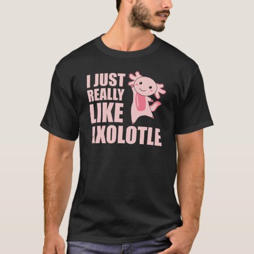 Axolotl Lovers Cute Animals For Kids Pink T_Shirt