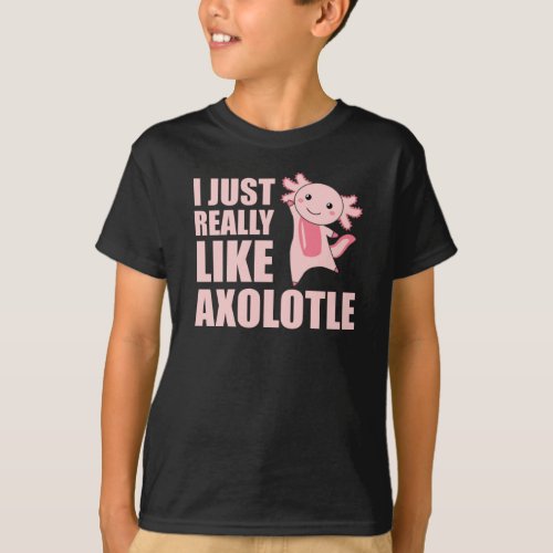 Axolotl Lovers Cute Animals For Kids Pink T_Shirt