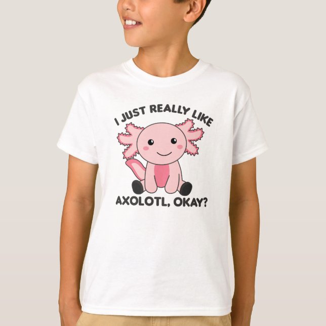 Axolotl Lovers Cute Animals For Kids Pink T-Shirt (Front)