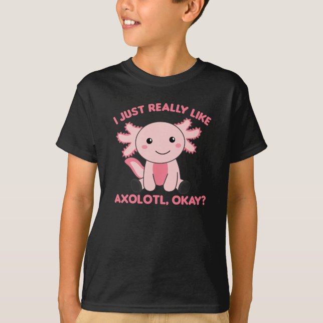 Axolotl Lovers Cute Animals For Kids Pink T-Shirt (Front)