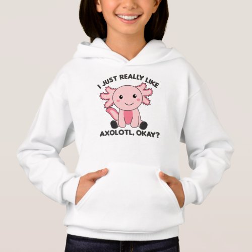 Axolotl Lovers Cute Animals For Kids Pink T_Shirt Hoodie