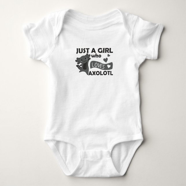 Axolotl Lovers Sweet Animals For Girls Pink Baby Bodysuit (Front)