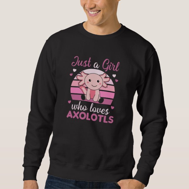Axolotl Lovers Sweet Animals For Girls Pink Sweatshirt (Front)