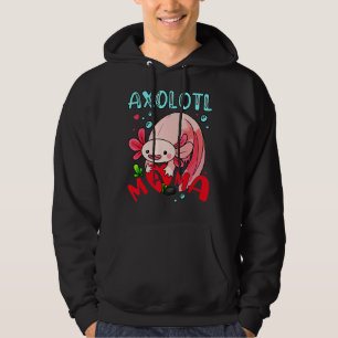 Axolotl Mama Cute Axolotl Holding Heart Mama Hoodie