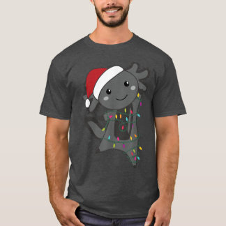 Axolotl Merry Christmas Fairy Lights Sweet Animals T-Shirt