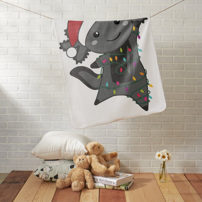 Axolotl Merry Christmas Winter Animals Axolotls Ba Baby Blanket (In Situ)