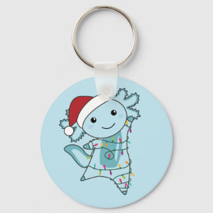 Axolotl Merry Christmas Winter Animals Axolotls Ke Keychain