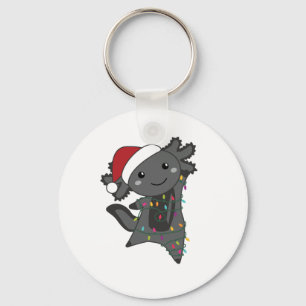 Axolotl Merry Christmas Winter Animals Axolotls Keychain