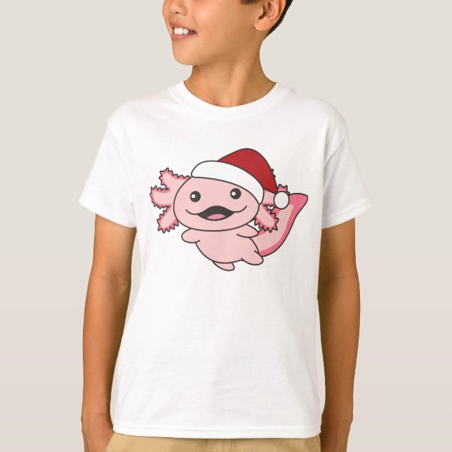 Axolotl Merry Christmas Winter Axolotl T-Shirt (Front)