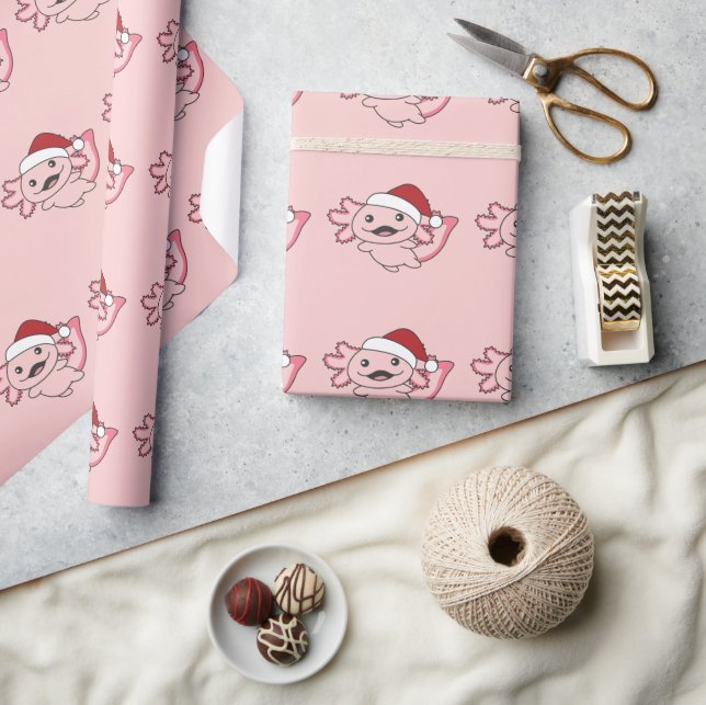 Axolotl Merry Christmas Winter Axolotl Wrapping Pa Wrapping Paper (Crafts)