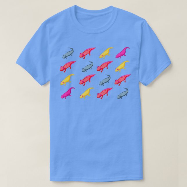 Axolotl multiple colors amphibians T-Shirt (Design Front)
