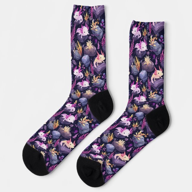 Axolotl Oasis – Novelty Socks (Left)