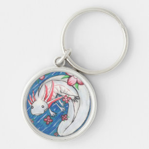 axolotl painting keychain