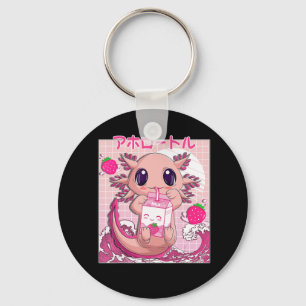 Axolotl Pastel Goth Strawberry Milk Shake Anime Ae Keychain