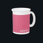 Axolotl pink color name beverage pitcher<br><div class="desc">Axolotl pink color name</div>