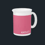 Axolotl pink color name beverage pitcher<br><div class="desc">Axolotl pink color name</div>