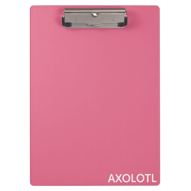 Axolotl pink color name clipboard (Front)