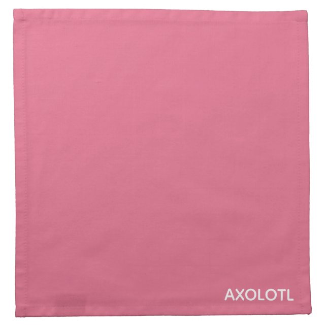 Axolotl pink color name cloth napkin (Front)