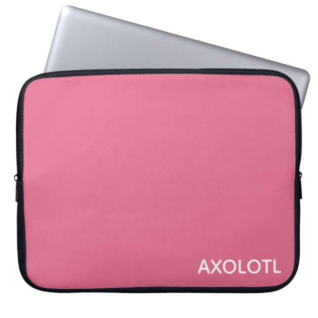 Axolotl pink color name laptop sleeve (Front)