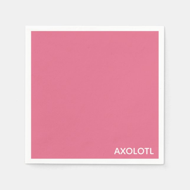 Axolotl pink color name napkins (Front)
