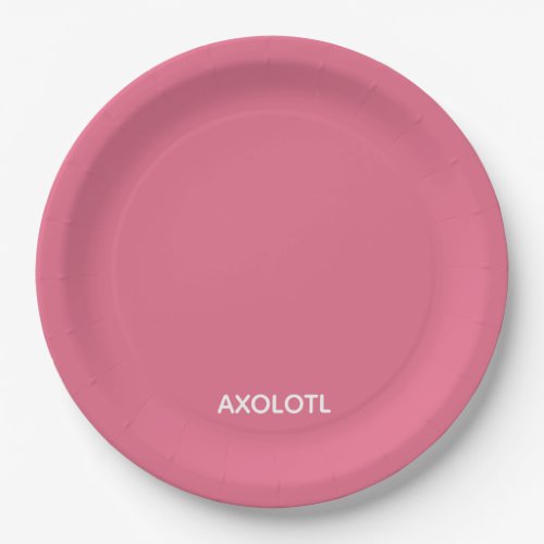 Axolotl pink color name paper plates