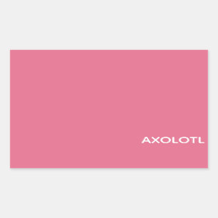Axolotl pink color name rectangular sticker