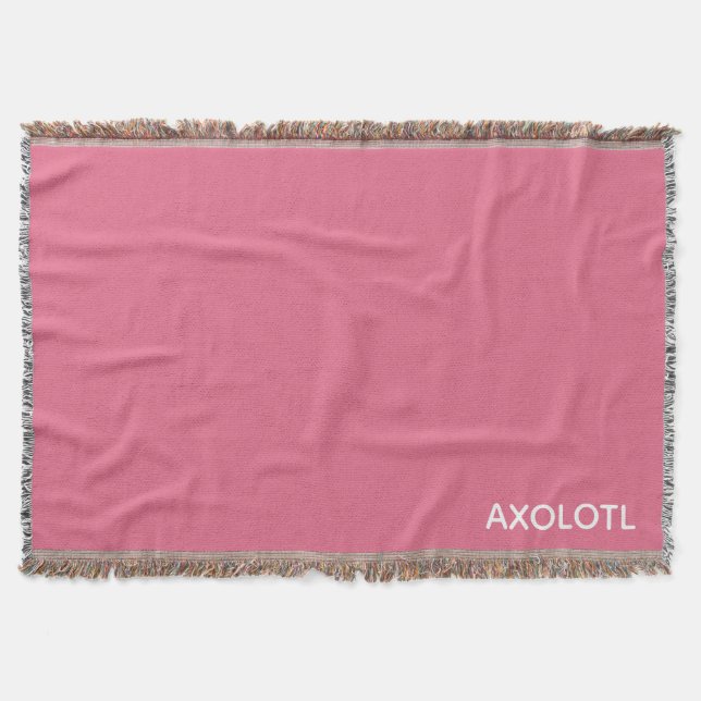 Axolotl pink color name throw blanket (Front)